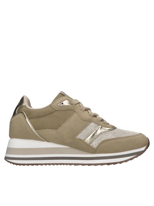 Sneakers in ecopelle e tessuto LIU JO | OLIVIA 822 MICROFIBER/NYLON/GLITTERTAUPE-PLATINO